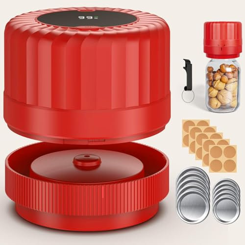 Fully Automatic Vacuum Sealer Kit for Mason Jars, Auto Stop Vacuum Sealing Kit, Vacuum Sealer for Mason Jars, Vacuum Sealer