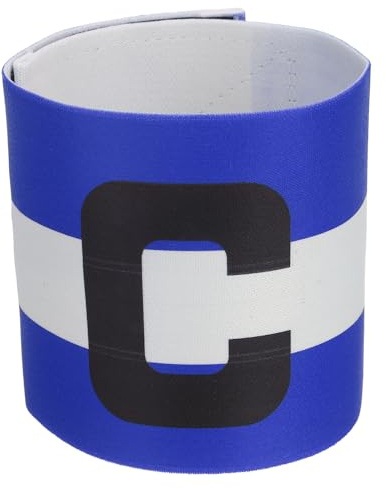 PATIKIL Fascia Capitano Calcio, Fascia Braccio Capitano Calcio Fascia Braccio C Elastica per Capitano Sportivo Fascia Capitano per Gioventù Squadra Calcio Allenamento Blu/Bianco