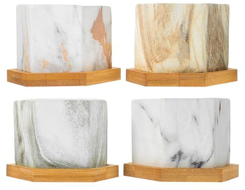 Sosoport 4er-Set Keramik-blumentöpfe Künstliche Pflanzen Topf Dekorative Dekoration Für Zuhause Und Büro