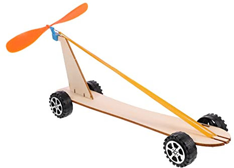 SUPVOX Kit De Voiture Éducative Bois à Éolienne Jouet Scientifique DIY pour Apprentissage Pratique Physique Et Science Développement De Observation Et Créativité