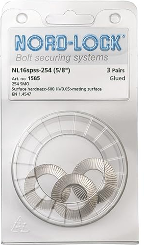 Dischi di sicurezza originali Nord-Lock in acciaio inox A4 con diametro esterno ingrandito NL16spss per M16. d (mm): 17 - D (mm): 30,7 - T (mm): 3,2