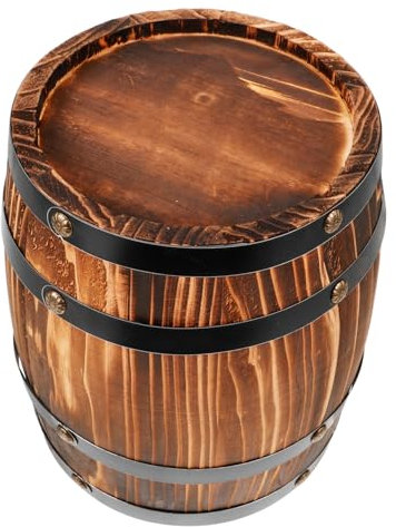 SOLUSTRE Holzweinfass Dekoration Vintage Stil Fass Für Bar Garten Haus Ornament Möbelstück Ausgefallene Holzfass-Dekoration Für Küche Und Party