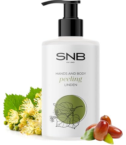 SNB Professional peeling per mani e corpo di tiglio, 250 ml, esfoliante delicato con glicerina, olio di jojoba ed estratto di tiglio, per una pelle morbida e curata, senza seccarsi