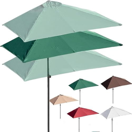 ZYXQQJ Halbschirm Outdoor Wandschirm Rechteckig Balkonschirm 200/250cm Gartenschirm Für Kleine Räume, Wand, Veranda, Fenster(Green,250x130cm)