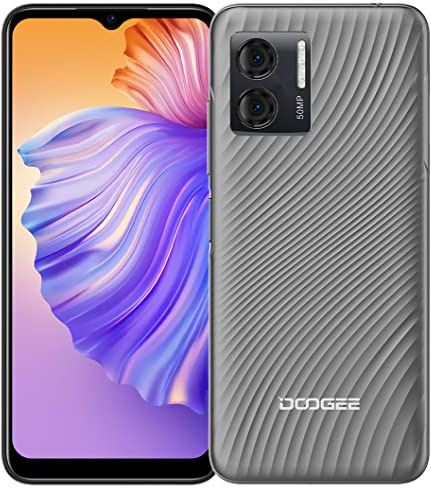 DOOGEE Android 13 Smartphone, Octa Core 8GB+128GB (1TB Esterno), 50MP Doppia Fotocamera, 6.52'' HD+ Schermo N5O Cellulare DUAL SIM, 1217 Altoparlante, Sblocco Facciale GPS Impronta Digitale Grigio