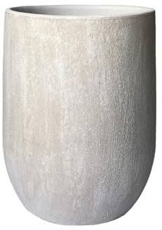 Bodenvase Avion 40cm - leicht konisch, Creme grau, Keramik, Ø26cm CreaFlor Home