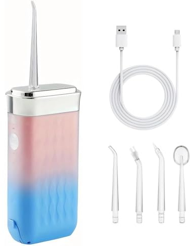 Hydropulseur sans fil pour adultes - 3 modes, 4 embouts de jet, étanche IPX7 - Irrigateur buccal portable pour appareils dentaires, implants et soins quotidiens