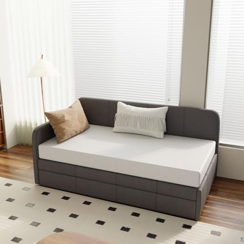 PrettSun Twin Mattress for Kids Adults, 5 Inch, Medium Firm, Cooling Gel Memory Foam, Fiberglass-Free & CertiPUR-US Certified, Support for Daybeds & Guests, Trundle Bed Compatible, Mattress in a Box