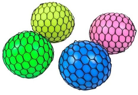 Elnwnnkc Zufällige Farben Mesh Balls 2 36 Zoll Stressabbau Squeeze Grape Linderung Von Druckspielzeug Für Kinder Stress Mit Netz Zappelspielzeug Kinder