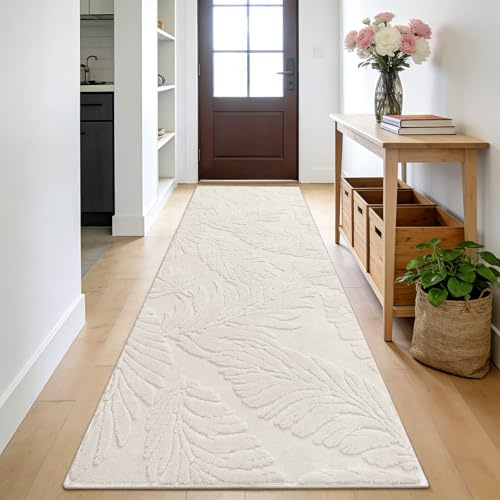 Enyhom Läufer Flur 80x240 cm Beige rutschfest Waschbar Teppichläufer