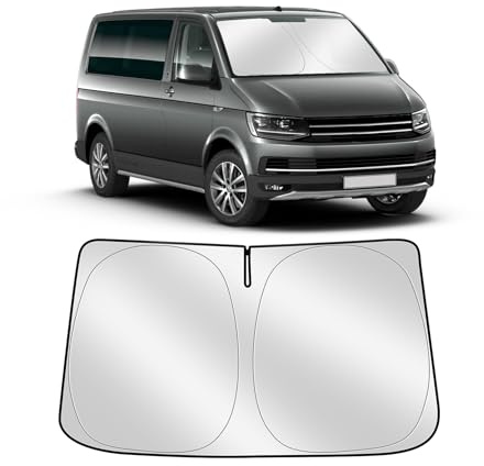 YGYQZ Sonnenschutz Auto Frontscheibe für VW T5 T6 Innen Faltbare UV-Schutz | Perfekte Passform, 2-lagiger Stoff, Windschutzscheibe Verdunkelung, Schützt Privatsphäre