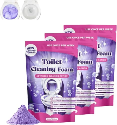 Fizzclean Toilet Cleaner, Foaming Toilet Cleaner and Descaler, Toilet Clean Foaming Powder, No Touch Fizzy Foam for Stains,Urinal and Descaler (3, 4.68*6.63)