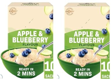 Simple Apple & Blueberry Porridge Sachets 360g, 2 Pack, Delicious sweet golden syrup flavoured porridge made with wholesome Quaker oats for a comforting morning meal