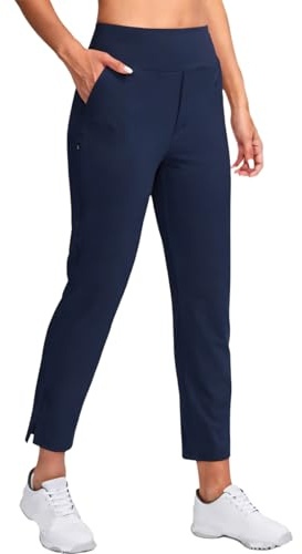 IEFIEL Pantalones de Mujer para Golf, Cintura Alta, elásticos, Bolsillos, Estilo Casual, Aptos para Exterior y Negocio