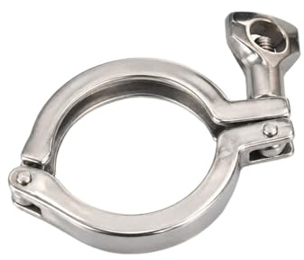 2pcs 304 Adjustable Hose Clamp Stainless Steel Pipe Clamp with Robust Locking Mechanism,for Pipe Flange with Silicone Gasket(1.5-50.5mm)