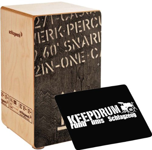 Schlagwerk CP 404 BLK 2inOne Snare Cajon Large + keepdrum Sitzpad CP-01