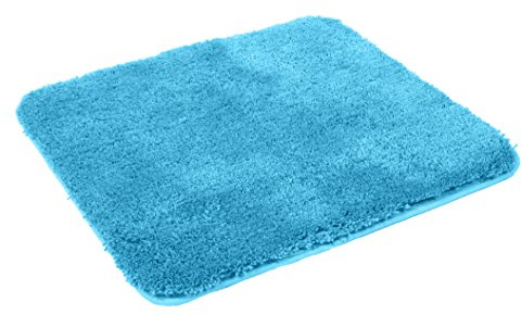 Kinzler J-10003/41 hochwertige Mikrofaser Badematte Uni ohne Ausschnitt 50x55 cm, flusenfrei, pflegeleicht, türkis