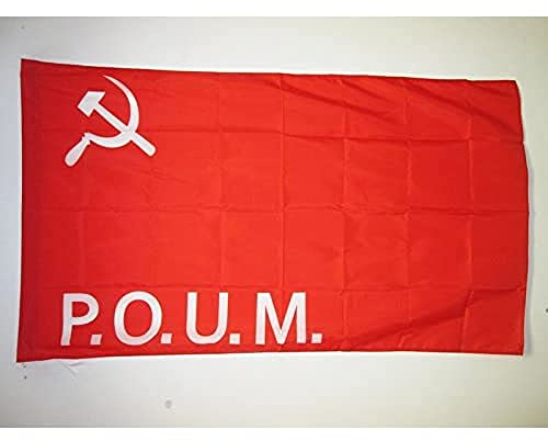 AZ FLAG Bandera Partido Obrero de Unificación Marxista 150x90 cm Funda | Uso interior y exterior Enseña del poum español costuras dobles y bordes reforzados con funda para mástil poliéster 100D