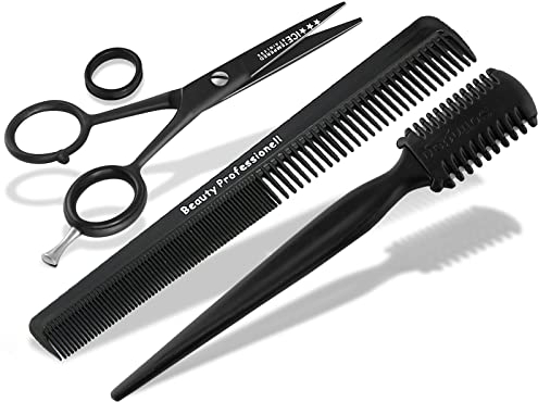 Bartpflege-Set mit Solingen Effilierer Bartschere 12,7 cm Haarschneideschere Friseurschere Haarkamm