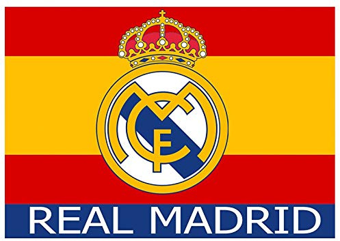 Flagge von Real Madrid Spanien - Produkt mit Lizenz - Messungen 150 x 100 cm. - Satin-Stoff