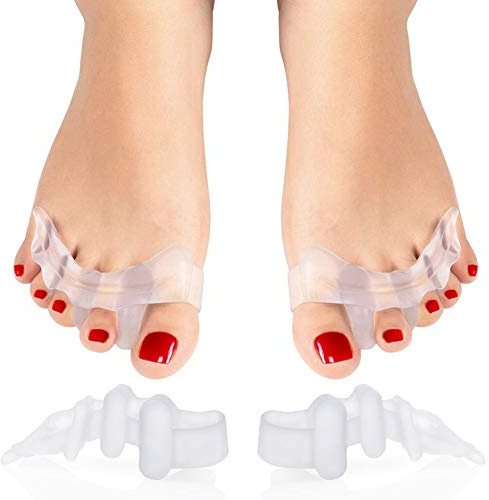 xwanli 4 stycken tåavskiljare, premium-set, hallux valgus, silikontåseparator, hallux valgus, tåavskiljare, supermjuk, bekväm och lång livslängd, BPA-fri