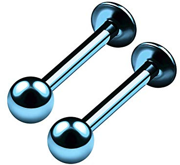 BanaVega 2 Stück G23 Titan eloxiert Labret Piercing 16G 1,2mm 3mm Marilyn Monroe Tragus Ohrringe Piercing Schmuck Mehr Farben und Größen