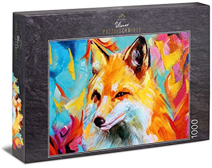 Puzzle „Bunter Fuchs“ – Modernes 1000 Teile Puzzle – Abstraktes Fuchs-Gemälde als zeitgemäßes Tier-Puzzlemotiv - EIN farbenfrohes Trend-Puzzle