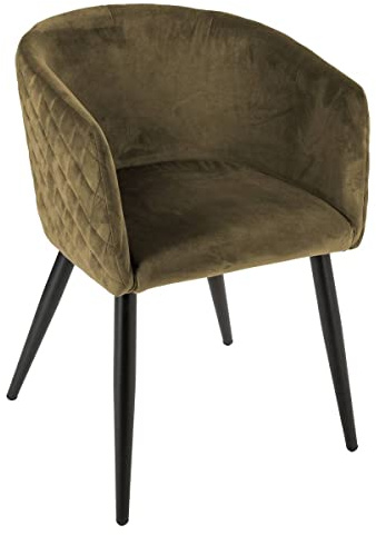 Atmosphera ATM-157153D Bordsstol i velour metallfötter svart, konstläder grön, khaki, cm