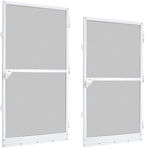 NAIZY Porte Moustiquaire Alu pour Porte jusqu'à 120 x 240 cm - Blanc