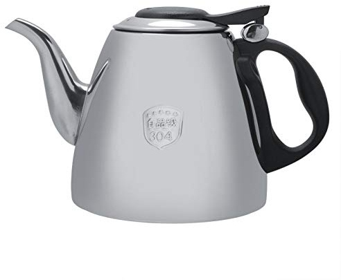 Teekanne 1.2L Induktionsherd Wasserkocher - Edelstahl Kaffeekanne 304 Flachboden Topf für Elektrokeramikherd, Hotel und Ceranherd