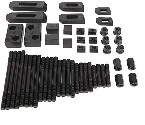 Kit de Serrage à Goujon en T, Accessoire de Fixation Parallèle Oxydé Noir pour Établi, Système de Serrage Carré