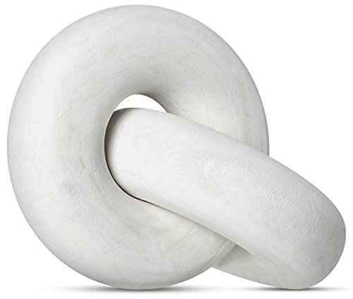 Yalikop 2-Link Wood Chain Decoration Wood Knot Decor Decorative Wood Link Chain Boho Hand Carved Modern Farmhouse Ornament Rustic Natural Chain Decor for Living Room Bedroom Coffee Table Shelf Decor