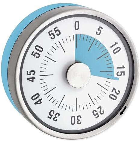 TimeTex Zeitdauer-Uhr Automatik Compact - mit Blauer Scheibe - mit Magnet - zeigt Restzeit an - Durchmesser 78 mm - läuft ohne Batterien - 61971