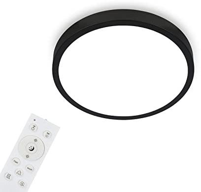 BRILONER - LED Deckenlampe mit Fernbedienung, buntes RGB+W Licht, Dimmbar, LED Lampe, Deckenleuchte, Wohnzimmerlampe, Schlafzimmerlampe, Küchenlampe, Deckenbeleuchtung, 38x5 cm, Schwarz