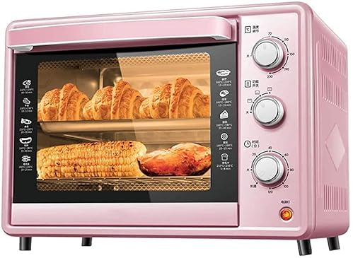 Mini horno de 30L Temperatura ajustable 0-230 ℃ y 120 minutos Temporización Posición de horneado de cuatro capas Horneado doméstico Horno eléctrico automático multifuncional para hornear pasteles y