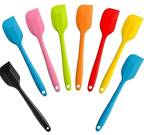 Teigschaber Silikon Spachtel 9 Stück Hitzebeständig 500°F Spatel Spachtel für die Küche bpa frei (9 Stück 21cm)