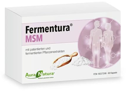 Aura Natura® Fermentura MSM Kapseln Hochdosiert – Angereichert mit Fermentierten Inhaltsstoffen | MSM Methylsulfonylmethan – 60 Kapseln – Vegan