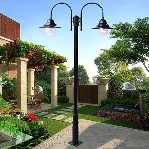 MODEBHD 2-Licht-E27-Europäische Victoria-Laterne für den Außenbereich, IP65, wasserdicht, Säulenlampe, Tradition, antike, rostfreie Krone, Aluminium-Stehlampe, Straßenpfosten, Dekoration, Landschaft,