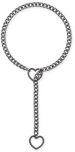 ADEMISHIA Heart O-Ring Slip Chain Halskette für Frauen, Handgemachter Punk Gothic Schmuck Verstellbare Lariat Y-Halskette