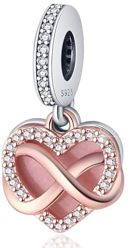 HappyStar colgante de plata 925 abalorios para pulseras,Colgante Abalorios Charms Bead compatible con Pandora y europeos pulseras y collares （Con perlas de aislamiento）