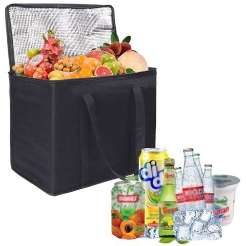 Kühltasche, Isoliertasche, Thermotasche, Picknicktasche Groß, 40L Kühlbox, Gefriertasche, für Essen & Getränke, Faltbar, Wiederverwendbar, Auslaufsicher, Wasserdicht, für Outdoor Reisen BBQ Camping