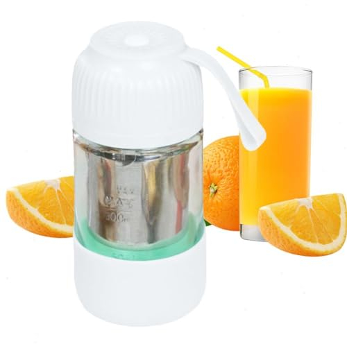 Mini licuadoras exprimidoras de 300 ml, máquinas exprimidoras pequeñas recargables blancas/verdes con alto rendimiento de jugo, licuadoras de mano impermeables exprimidor para frutas y verduras #