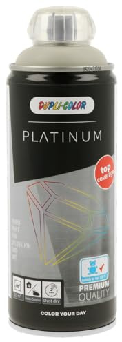 DUPLI-COLOR PLATINUM pebbles grey seidenmatt 400 ml - Sprühfarbe | Premium Lack-Qualität mit exzellenter Deckkraft, UV-beständig, schnelltrocknend, für Holz, Metall, Stein, Glas & Kunststoff