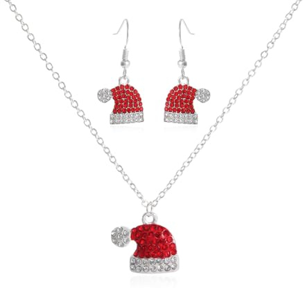 GTYARYUA Weihnachts Schmuck, Weihnachtskette Damen, Weihnachtshalskette, Ohrringe Weihnachten, Weihnachtsohrringe Damen, Weihnachtsschmuck Damen, Weihnachtsdekorationen für Mädchen und Frauen