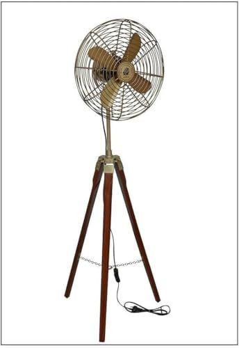 Antique Tripod Fan With Stand Nautical Floor Fan Vintage Style Home Desk Decor