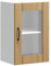 vidaXL Kitchen Wall Cabinet - Glass Door, Engineered Wood, Artisan Oak, 40x31x60cm, Lucca Range, Modern Style