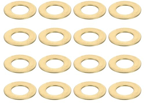 sourcing map 100Pcs Brass Flat Washers, M6x12x0.5mm Brass Washer Seal Gaskets Flat Ring for Screws Bolts Machinery Repair, Outdoor Construction