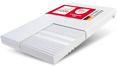 FDM Colchón de 160 x 200 cm, dureza H3, H4, altura de 12 cm, colchón de espuma fría, colchón enrollable de doble cara, espuma HR, 7 zonas de confort, con funda hipoalergénica lavable de calidad