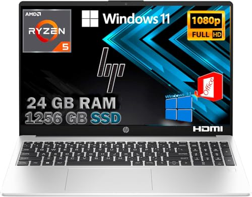 HP Probook 455 G10 Notebook portatile Silver, RAM 24GB, SSD 1256GB, Display FullHD 15.6, Cpu Amd Ryzen 5 7530U da 4,6 GHz, fingerprint, Win11 Pro, Open Office