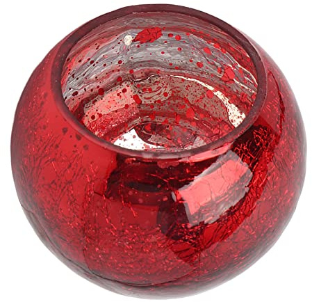 Candelador de Vidrio Redondo Flor de Hielo Rojo para la Fiesta de Bodas Decoración del hogar
